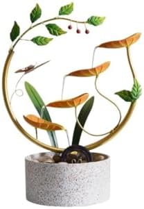 Yellow Desktop Fountain with Feng Shui Water Wheel