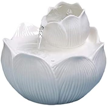 Lotus Tabletop Fountain Ceramic Indoor Water Feature White