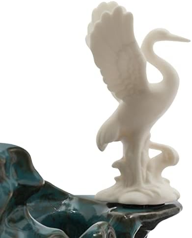 Headery Ceramic Relaxing Water Fountain with LED Light and Fish Tank