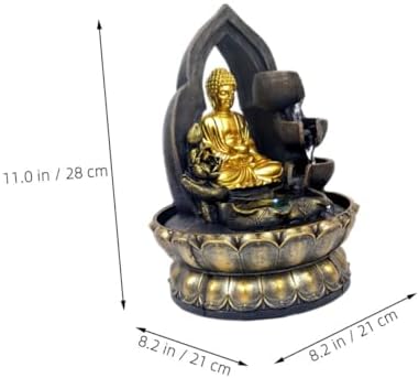 Ciieeo Resin Buddha Statue Waterfall Fountain for Home Office Decor