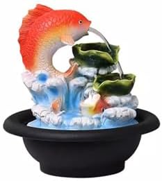 GRFIT Tabletop Water Fountain Decor with Chinese Style Rockery