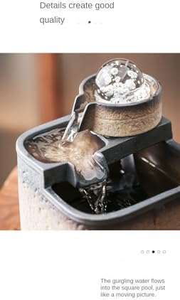 Generic BTMDECOR Tabletop Fountain with Humidifier Yellow