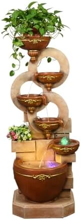 Outdoor Garden Water Fountain - 5118inch Decorative Resin Fountain for Home and Garden
