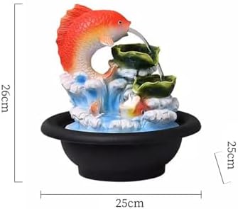 GRFIT Tabletop Water Fountain Decor with Chinese Style Rockery