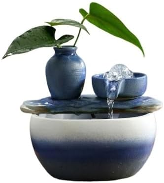 Blue Tabletop Fountain for Home and Office Use