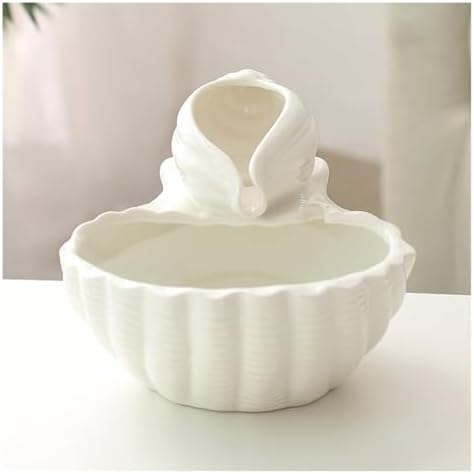 Pink Ceramic Tabletop Fountain with Conch Design