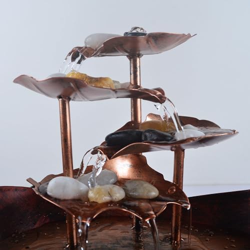 YOUUGIOR Tabletop Water Fountain with LED Light and USB Pump