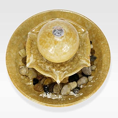 Yellow Tabletop Fountain Indoor Water Feature for Home and Office