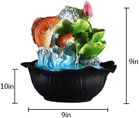 WLALLSS Indoor Water Fountain with Koi Pond and Lights
