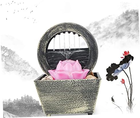 EXQUIMEUBLE Tabletop Fountain Waterfall Indoor Decor Battery-Powered Realistic Design Home Office Accessory