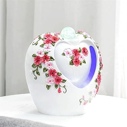 Pink Heart Shape Tabletop Fountain for Home Office Decor
