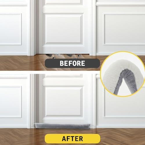 Soundproof Door Draft Blocker Soft Breeze Stopper Gray