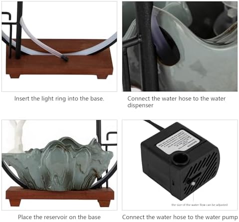 Type9 Fountain Waterfall Tabletop with LED Light and Automatic Pump