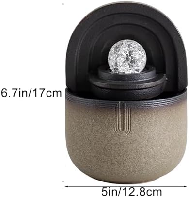Ceramic Small Fountain with Water Wheel for Home Dcor
