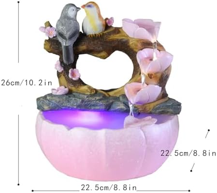 Tabletop Fountain with Light - Indoor Waterfall for Home Office