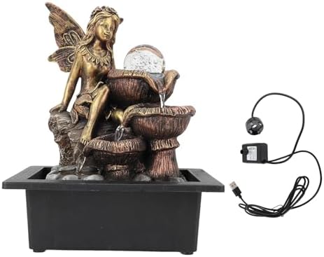 Naroote Tabletop Fountain with LED Light and USB Pump