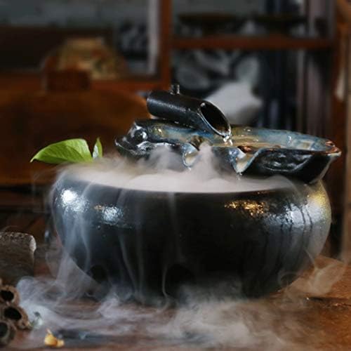 Ceramic Zen Flowing Water Fountain for Home Office Bedroom Decor