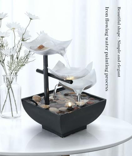 Waterfall Fountain Indoor 3 Tier Metal Zen Decor