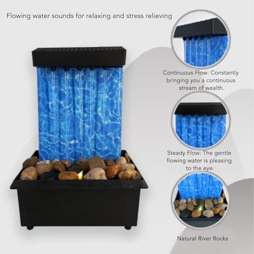 USB Powered Tabletop Waterfall Fountain with LED Lights