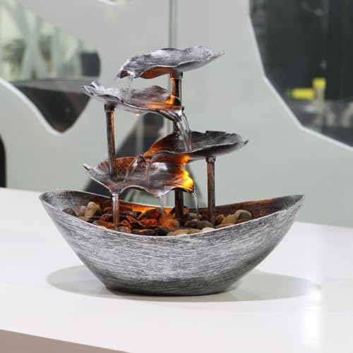 Indoor Waterfall Fountain 4-Tier Tabletop Decor