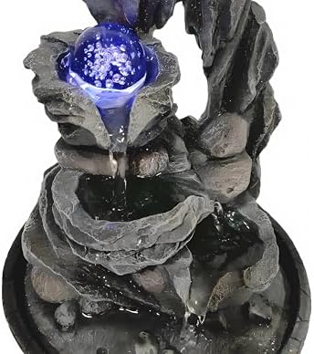 GIDITA Tabletop Water Fountain with LED Light