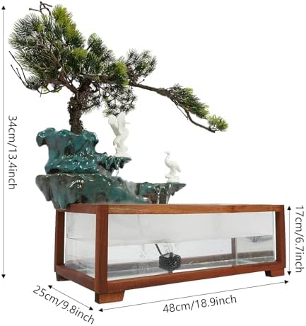 Semokia Tabletop Water Fountain with LED Light and Atomizer