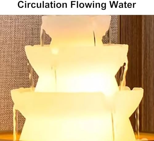 Yellow X-Large Zen Desk Water Fountain with LED Crystal Ball