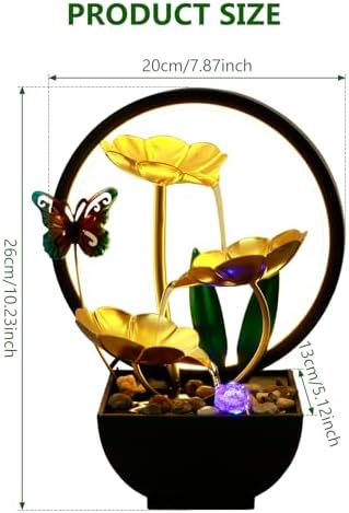 Butterfly Tabletop Water Fountain with USB Power and LED Light