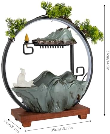 Small Fountain for Table Top - Indoor Waterfall and Fog Led for Good Fortune