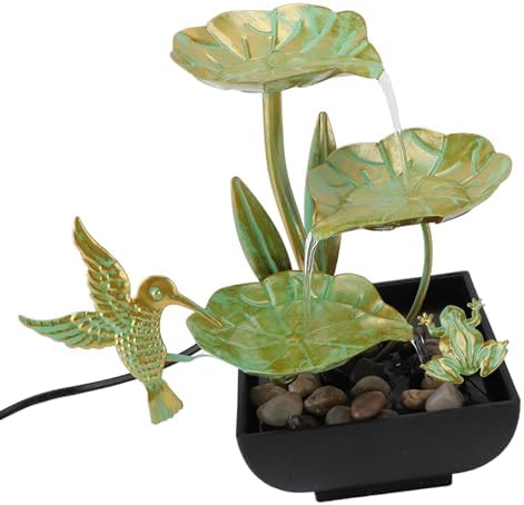3 Tier Lotus Desk Fountain with LED Lights and USB Power Supply