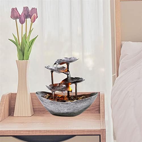 Elegant Desktop Fountain with LED Light and Lotus Design 1