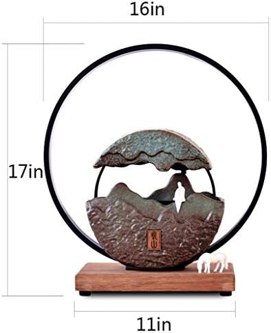 Rockery Landscape Tabletop Fountain Zen Meditation Decor with Submersible Pump for Home and Office