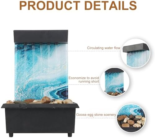 Hintyne Desk Water Fountain with Pebble Decor
