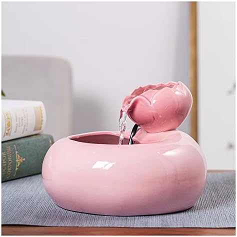 Pink Ceramic Tabletop Fountain for Relaxation and Zen