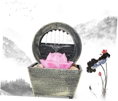 LIFKICH 1set Tabletop Water Fountain with LED Light for Home and Office Zen Decoration