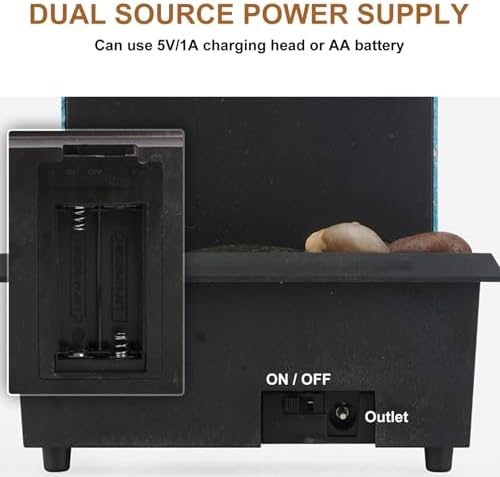 Desk Water Fountain with Pebble Decor USBBattery Operated Mini Waterfall for Home Office