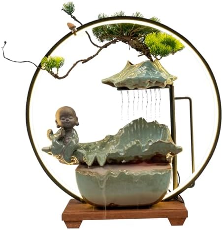 Banborba Tabletop Fountain with LED Light and Mist