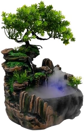 DIITGGE Tabletop Fountain with LED Lights and Humidifier