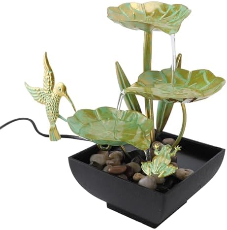 3 Tier Lotus Desk Fountain with LED Lights and USB Power Supply