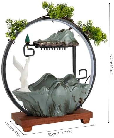 Type9 Fountain Waterfall Tabletop with LED Light and Automatic Pump