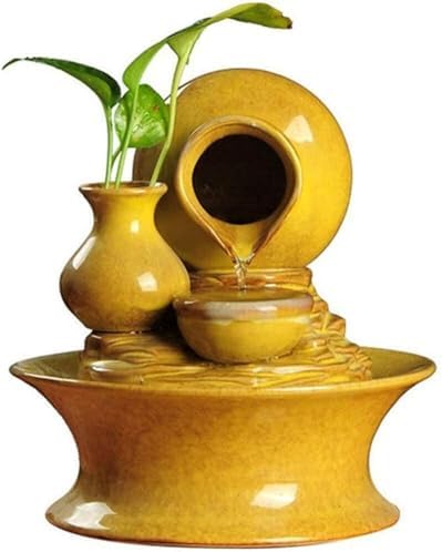 Wind Water Decoration Statue Indoor Fountain with LED Light and Water Pump