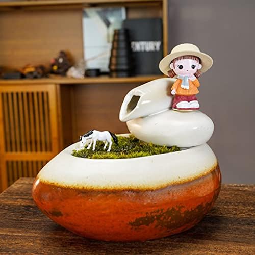 TENGJU Tabletop Fountain with Ceramic Design