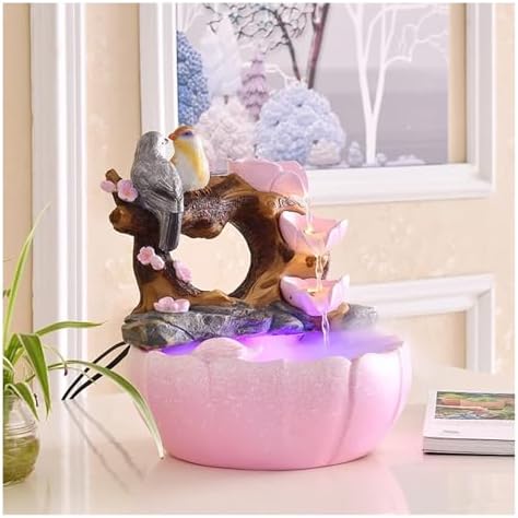 Tabletop Fountain with Light - Indoor Waterfall for Home Office