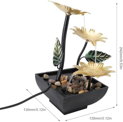 Enforose Tabletop Water Fountain with LED Light and USB Power