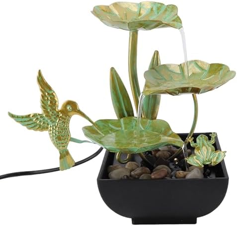 3 Tier Lotus Desk Fountain with LED Lights and USB Power Supply