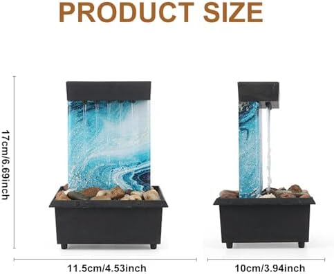 Desk Water Fountain with Pebble Decor USBBattery Operated Mini Waterfall for Home Office