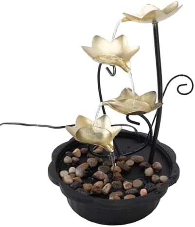 Enlybee Water Tabletop Fountain with LED Light Quiet USB Desk Fountain for Home and Office Decor