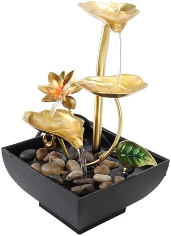 Leaf Tabletop Waterfall Fountain with LED Light
