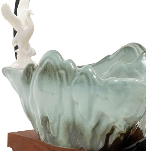 WUSILILU Tabletop Water Fountain with LED Light Ring