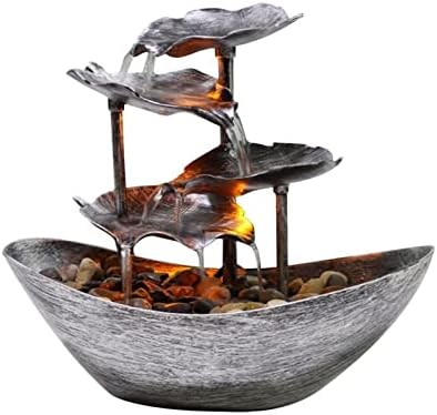 Lotus Leaf Waterfall Tabletop Fountain Decoration